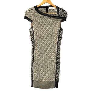 Byron Lars Beauty Mark dress Josette nubby knit cream black geometric bodycon 2